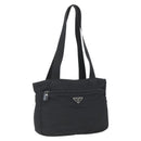 PRADA Tote Bag Nylon Black Silver Auth bs32508-1
