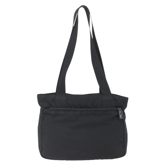 PRADA Tote Bag Nylon Black Silver Auth bs32508