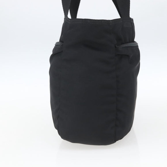 PRADA Tote Bag Nylon Black Silver Auth bs32508