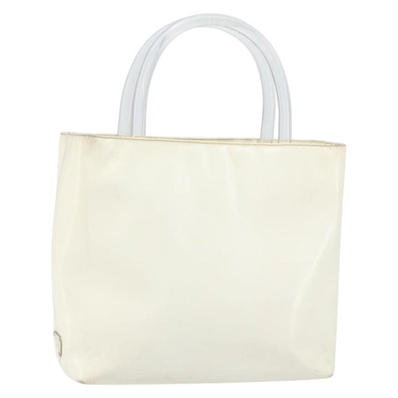 PRADA Hand Bag Patent leather White Clear Auth bs32510