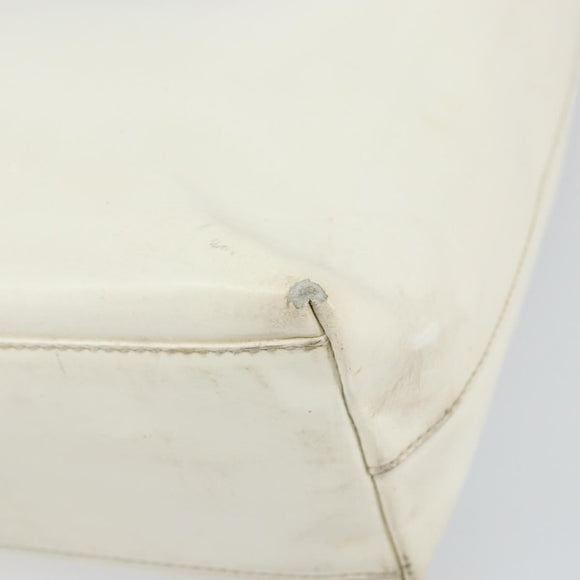 PRADA Hand Bag Patent leather White Clear Auth bs32510