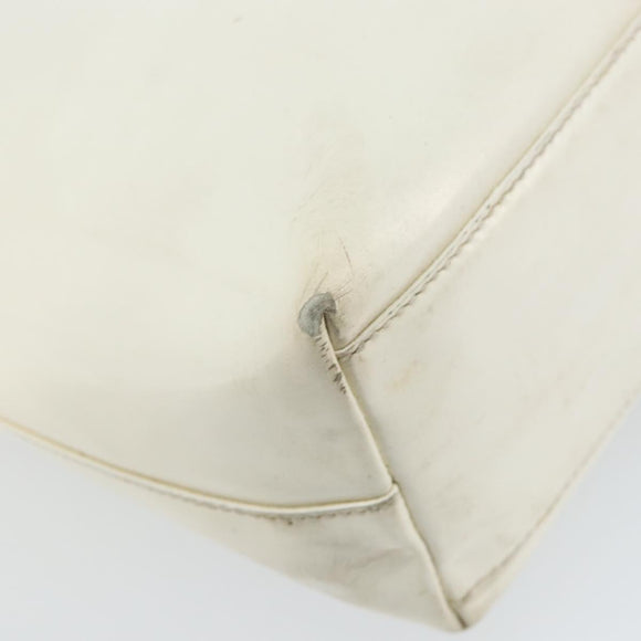 PRADA Hand Bag Patent leather White Clear Auth bs32510