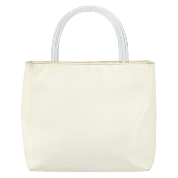 PRADA Hand Bag Patent leather White Clear Auth bs32510