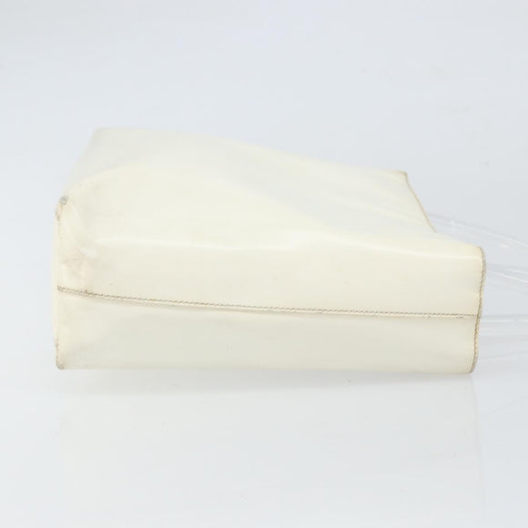 PRADA Hand Bag Patent leather White Clear Auth bs32510