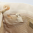 PRADA Chain Shoulder Bag Leather White Silver Auth bs32511-20