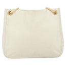 PRADA Chain Shoulder Bag Leather White Silver Auth bs32511-13
