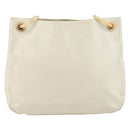 PRADA Chain Shoulder Bag Leather White Silver Auth bs32511-2