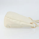 PRADA Chain Shoulder Bag Leather White Silver Auth bs32511-3