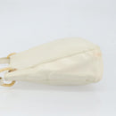 PRADA Chain Shoulder Bag Leather White Silver Auth bs32511-4