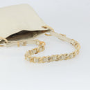 PRADA Chain Shoulder Bag Leather White Silver Auth bs32511-7