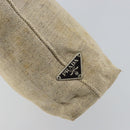 PRADA Hand Bag Canvas Beige Silver Auth bs32512-10