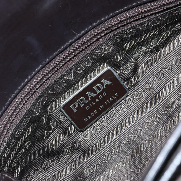 PRADA Hand Bag Canvas Beige Silver Auth bs32512