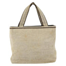PRADA Hand Bag Canvas Beige Silver Auth bs32512-13