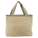 PRADA Hand Bag Canvas Beige Silver Auth bs32512-2