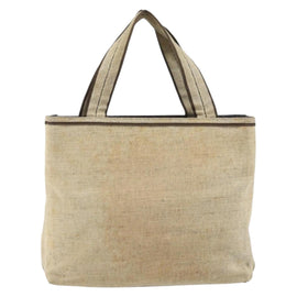 PRADA Hand Bag Canvas Beige Silver Auth bs32512 - 0