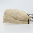 PRADA Hand Bag Canvas Beige Silver Auth bs32512-3