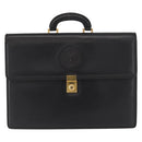 Gianni Versace Business Bag Leather Black Gold Auth bs32513-2