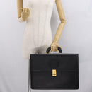Gianni Versace Business Bag Leather Black Gold Auth bs32513-27