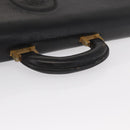 Gianni Versace Business Bag Leather Black Gold Auth bs32513-8