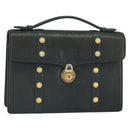 Gianni Versace Hand Bag Leather Khaki Gold Auth bs32514-1