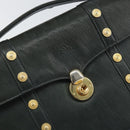 Gianni Versace Hand Bag Leather Khaki Gold Auth bs32514-17