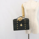 Gianni Versace Hand Bag Leather Khaki Gold Auth bs32514-23