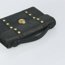 Gianni Versace Hand Bag Leather Khaki Gold Auth bs32514-6