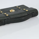 Gianni Versace Hand Bag Leather Khaki Gold Auth bs32514-7