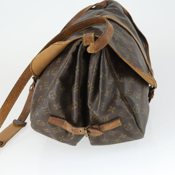 LOUIS VUITTON Monogram Saumur 35 Shoulder Bag M42254 LV Auth bs32527