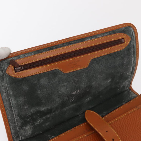 LOUIS VUITTON Epi Trousse Priant Clutch Bag Zipangu Gold LV Auth bs32536