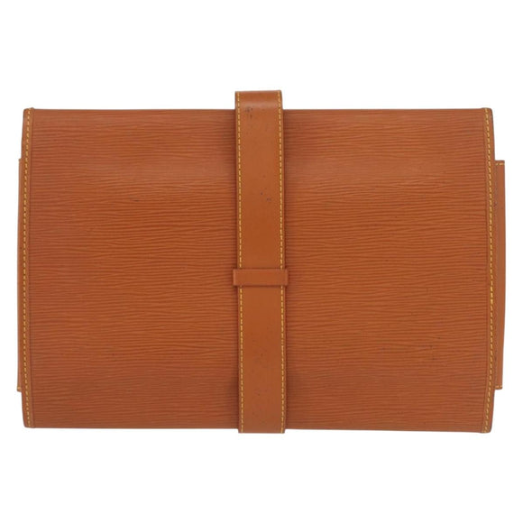 LOUIS VUITTON Epi Trousse Priant Clutch Bag Zipangu Gold LV Auth bs32536