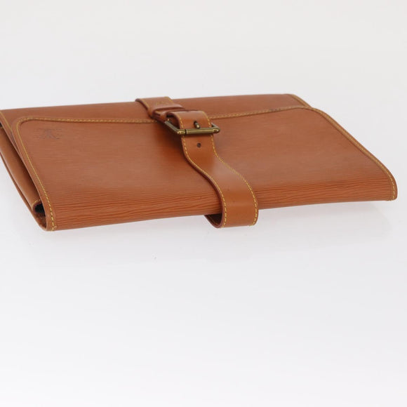 LOUIS VUITTON Epi Trousse Priant Clutch Bag Zipangu Gold LV Auth bs32536