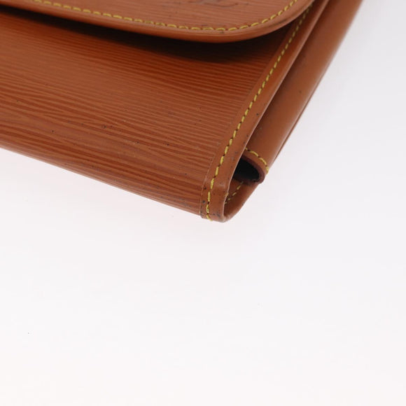LOUIS VUITTON Epi Trousse Priant Clutch Bag Zipangu Gold LV Auth bs32536