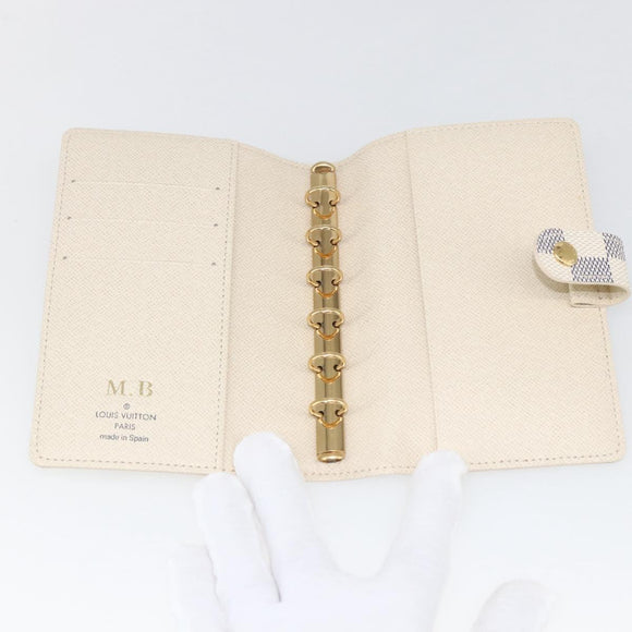 LOUIS VUITTON Damier Azur Agenda PM Day Planner Cover R20706 LV Auth bs32555