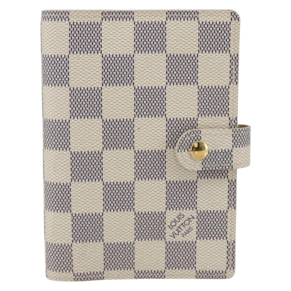 LOUIS VUITTON Damier Azur Agenda PM Day Planner Cover R20706 LV Auth bs32555