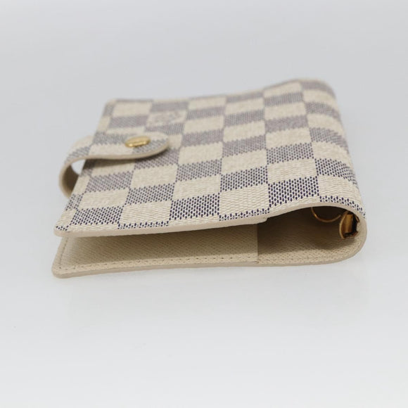 LOUIS VUITTON Damier Azur Agenda PM Day Planner Cover R20706 LV Auth bs32555