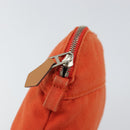 HERMES Bolide Pouch Canvas Orange Silver Auth bs32558-12
