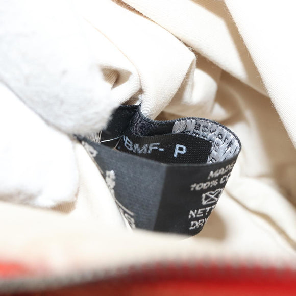 HERMES Bolide Pouch Canvas Orange Silver Auth bs32558