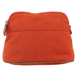 HERMES Bolide Pouch Canvas Orange Silver Auth bs32558 - 0
