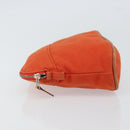 HERMES Bolide Pouch Canvas Orange Silver Auth bs32558-5