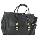VERSACE Boston Bag Coated Canvas 2way Black Gold Auth bs32560-1