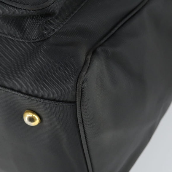 VERSACE Boston Bag Coated Canvas 2way Black Gold Auth bs32560