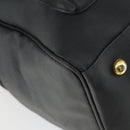 VERSACE Boston Bag Coated Canvas 2way Black Gold Auth bs32560-14