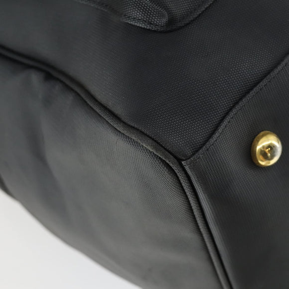 VERSACE Boston Bag Coated Canvas 2way Black Gold Auth bs32560