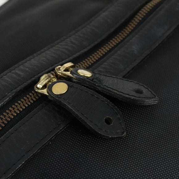 VERSACE Boston Bag Coated Canvas 2way Black Gold Auth bs32560