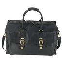 VERSACE Boston Bag Coated Canvas 2way Black Gold Auth bs32560-13