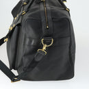 VERSACE Boston Bag Coated Canvas 2way Black Gold Auth bs32560-3