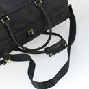 VERSACE Boston Bag Coated Canvas 2way Black Gold Auth bs32560-7
