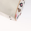 BURBERRY Black label Tote Bag Canvas White Silver Auth bs32562-16