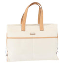 BURBERRY Black label Tote Bag Canvas White Silver Auth bs32562-13